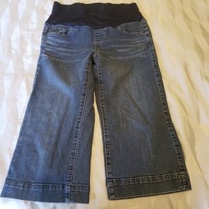 American Star Maternity Denim Wide Leg Capri Pants